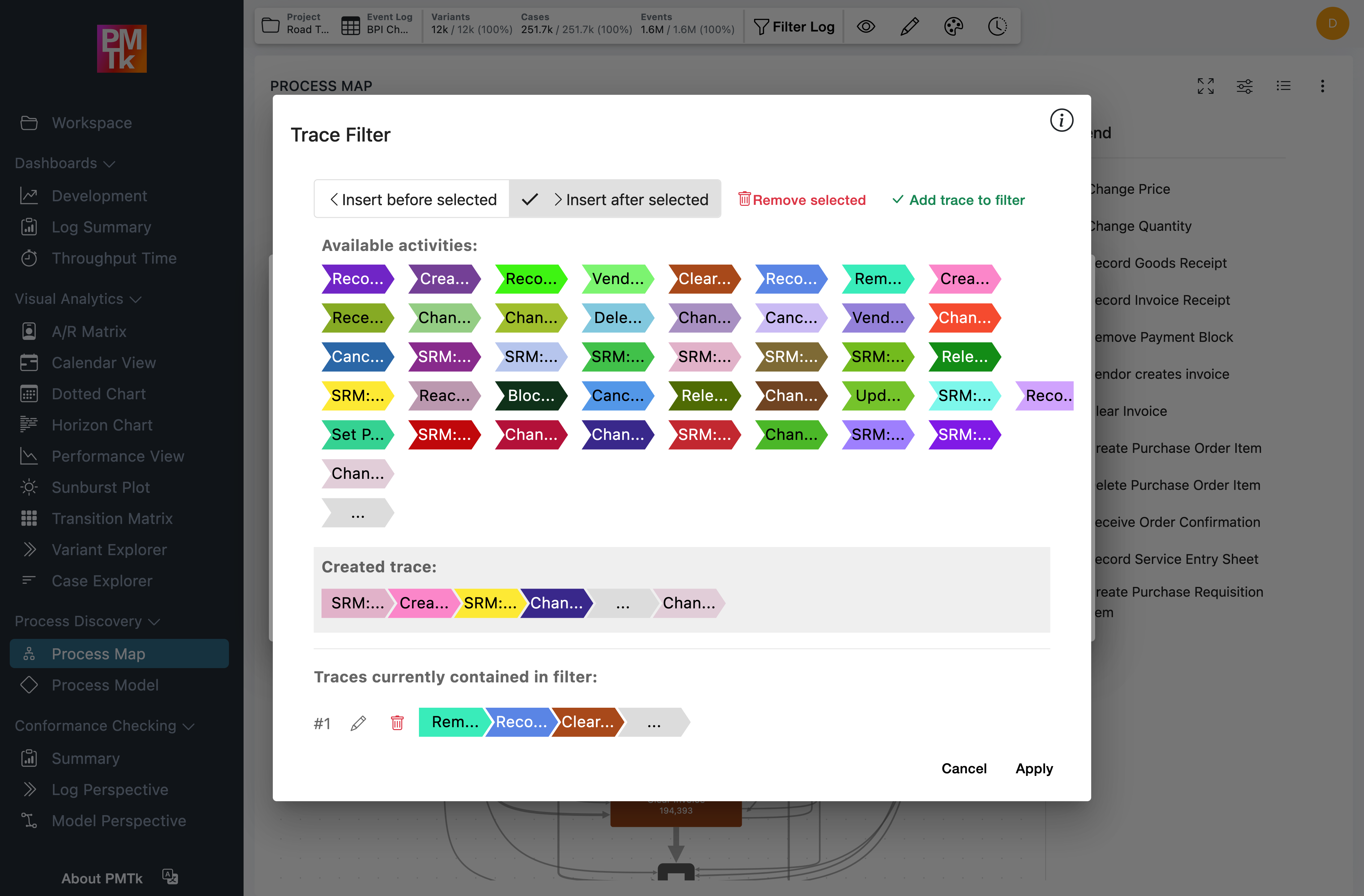 Screenshot of PMTk –the Process Mining Toolkit